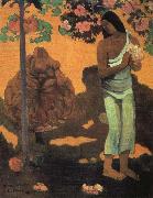 Paul Gauguin Woman Holding Flowers Spain oil painting artist